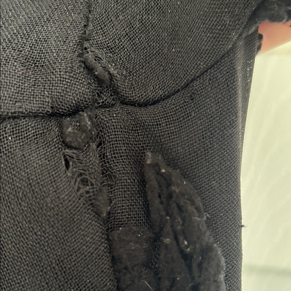 Anthropologie Polygram Black Textured Midi Dress with tie belt - Picture 10 of 10